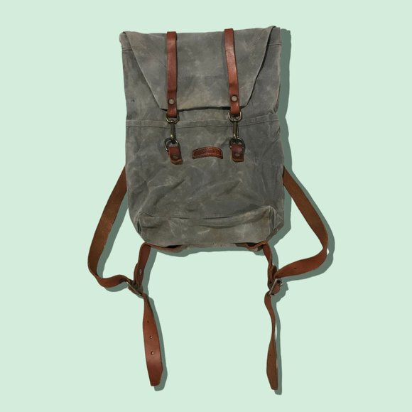 “The Scout” Backpack by Bradley Mountain waxed canvas and leather hiking pack - Picture 5 of 16